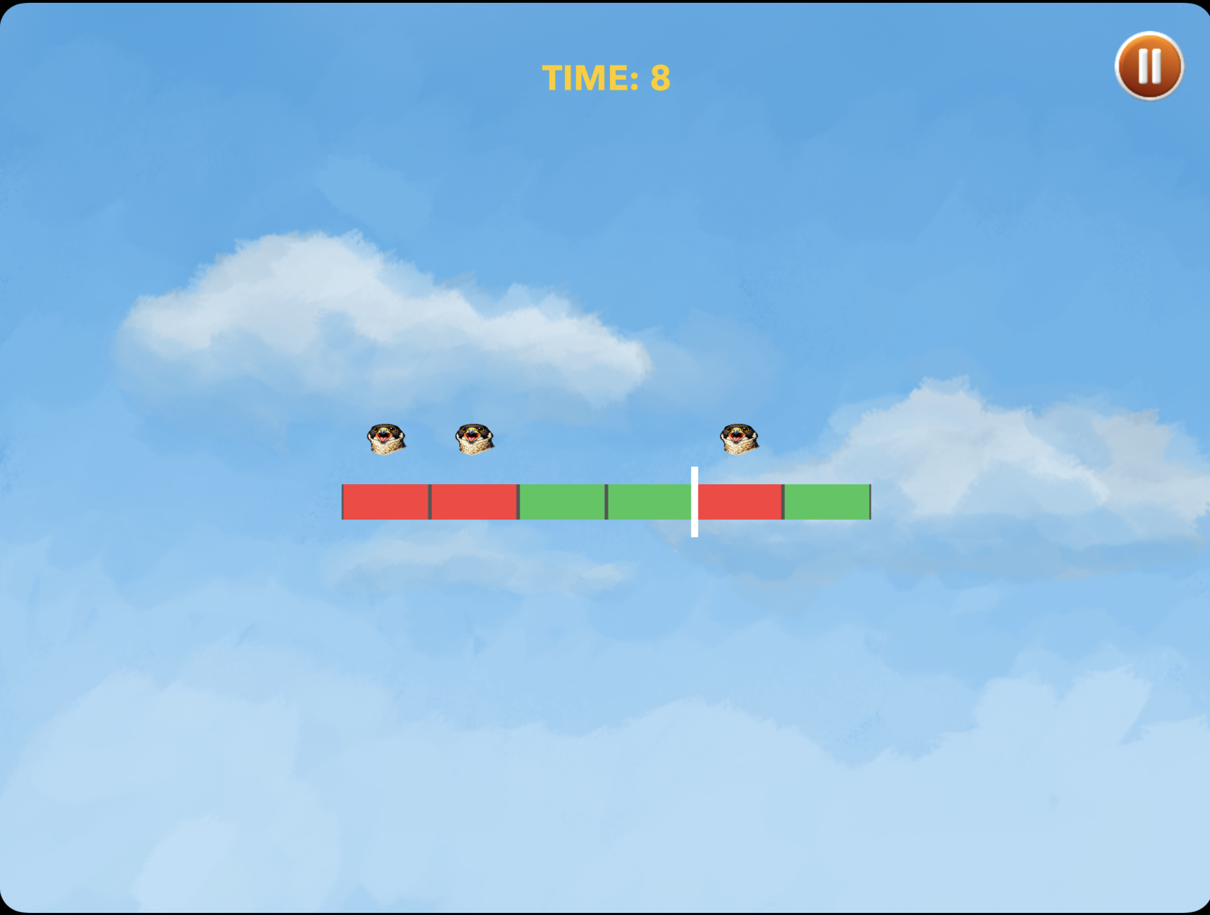 Avoid predators mini game